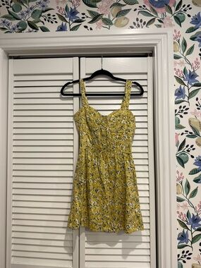 Free people Yellow Floral Sundress with Sweetheart Neckline